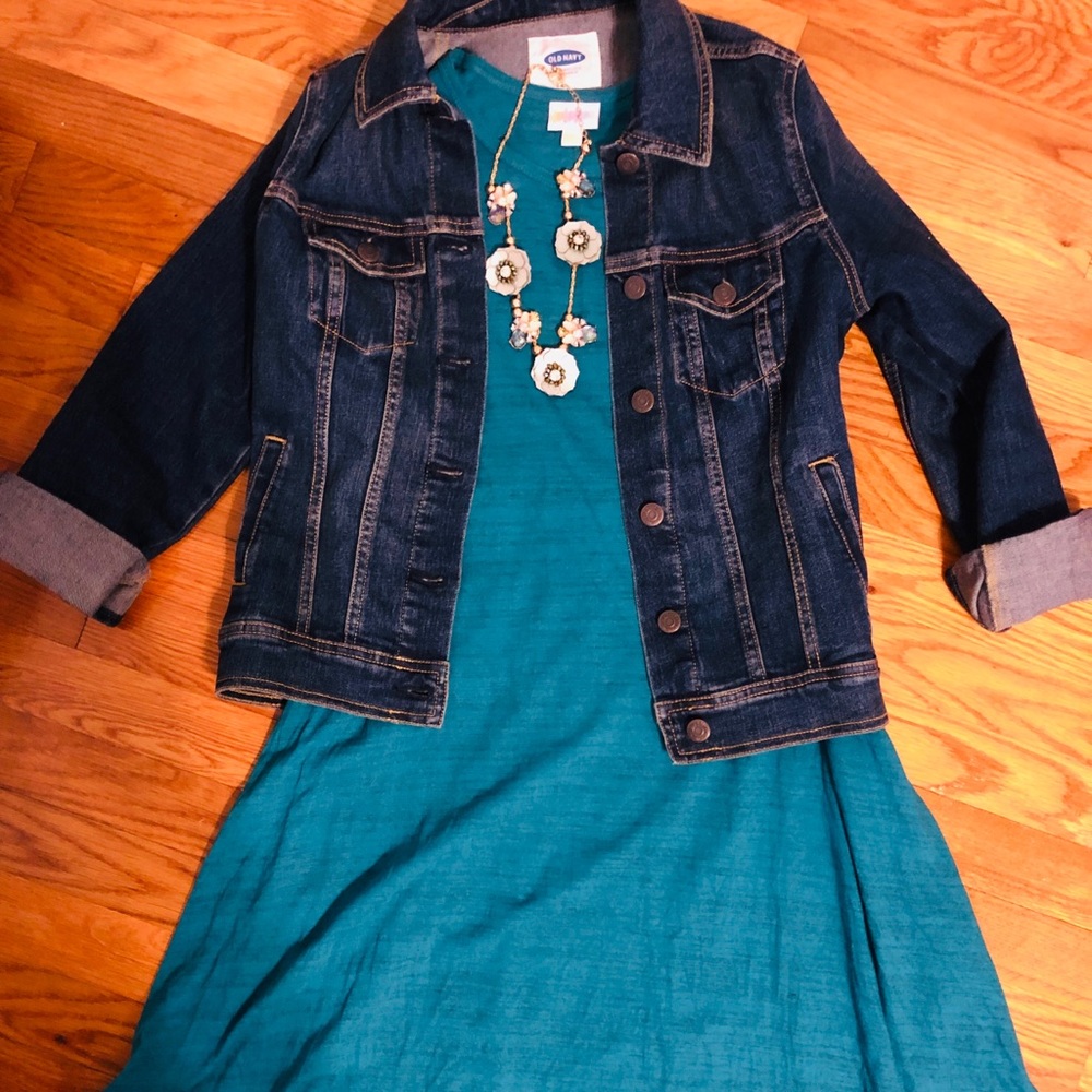 LuLaRoe Teal Microstripe Carly Dress Size XXS